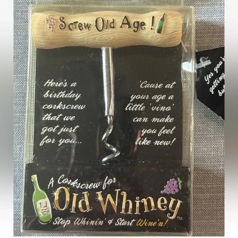 Vintage Wine Bottle Opener Screw Old Age Corkscrew For Whiney Birthday Gag Gift